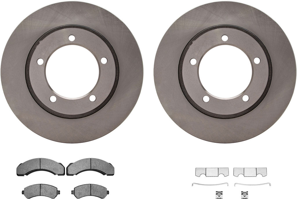 Dynamic Friction 6212-48390 - Brake Kit - Quickstop Rotors and Heavy Duty Brake Pads With Hardware