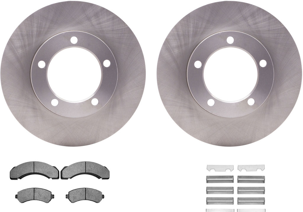 Dynamic Friction 6212-48198 - Brake Kit - Quickstop Rotors and Heavy Duty Brake Pads With Hardware
