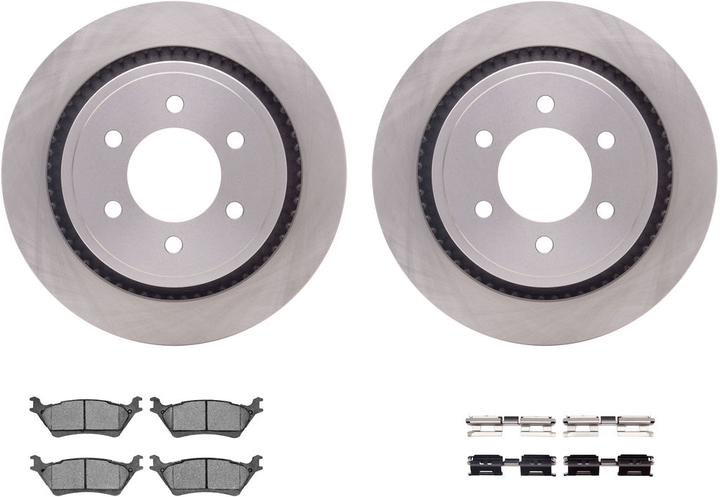 Dynamic Friction 6212-54028 - Brake Kit - Quickstop Rotors and Heavy Duty Brake Pads With Hardware