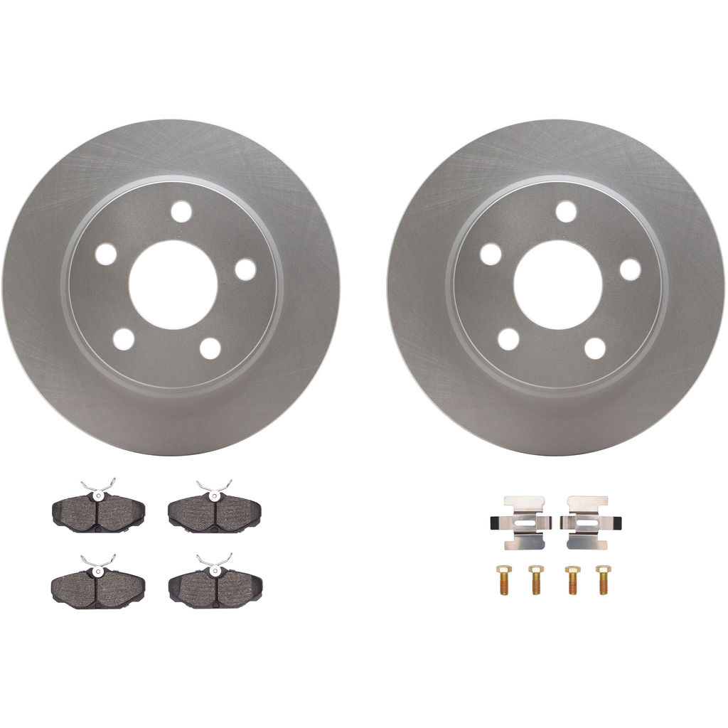 Dynamic Friction 4312-54024 - Brake Kit - Coated Brake Rotors and 3000 Ceramic Brake Pads with Hardware