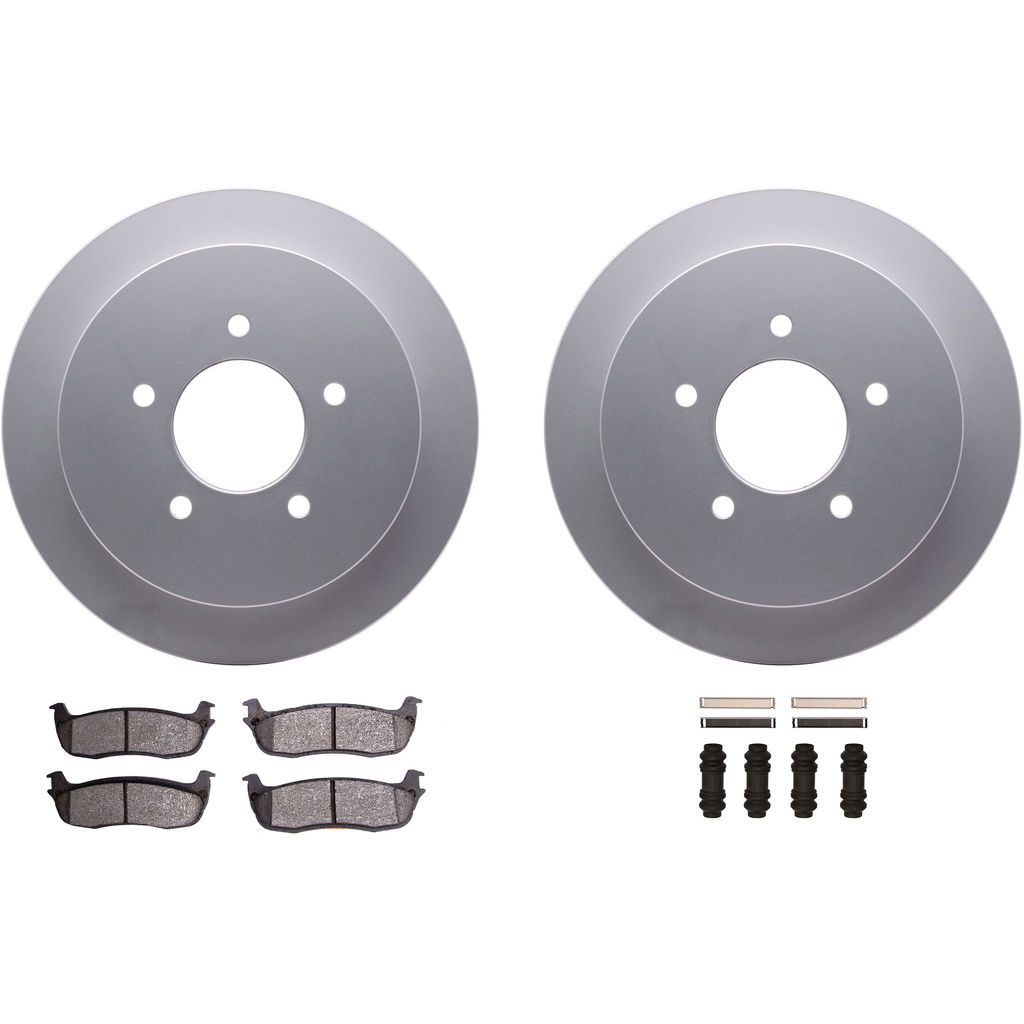 Dynamic Friction 4312-54044 - Brake Kit - Coated Brake Rotors and 3000 Ceramic Brake Pads with Hardware