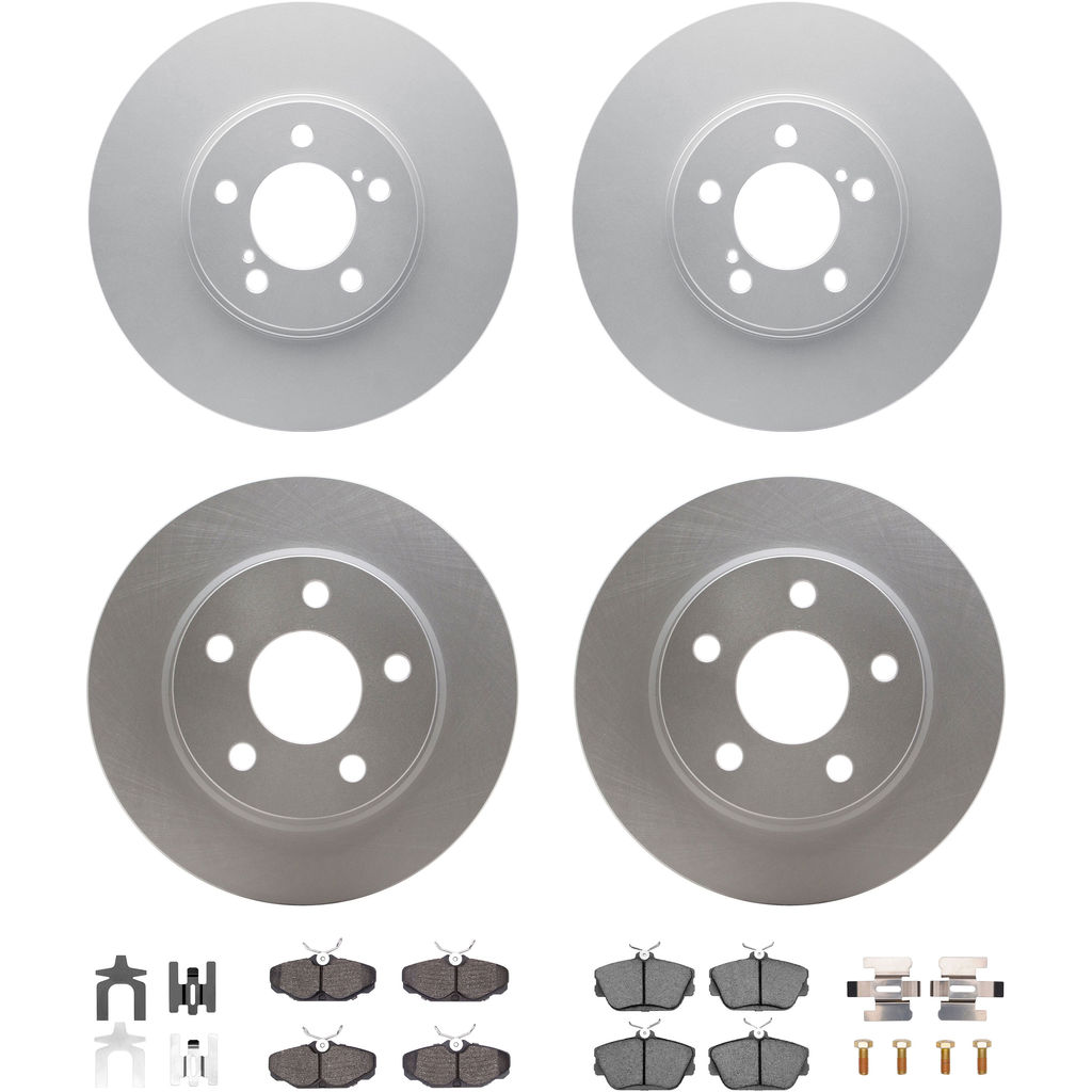 Dynamic Friction 4314-54005 - Brake Kit - Coated Brake Rotors and 3000 Ceramic Brake Pads with Hardware