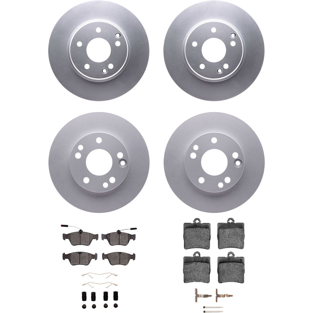 Dynamic Friction 4314-63021 - Brake Kit - Coated Brake Rotors and 3000 Ceramic Brake Pads with Hardware