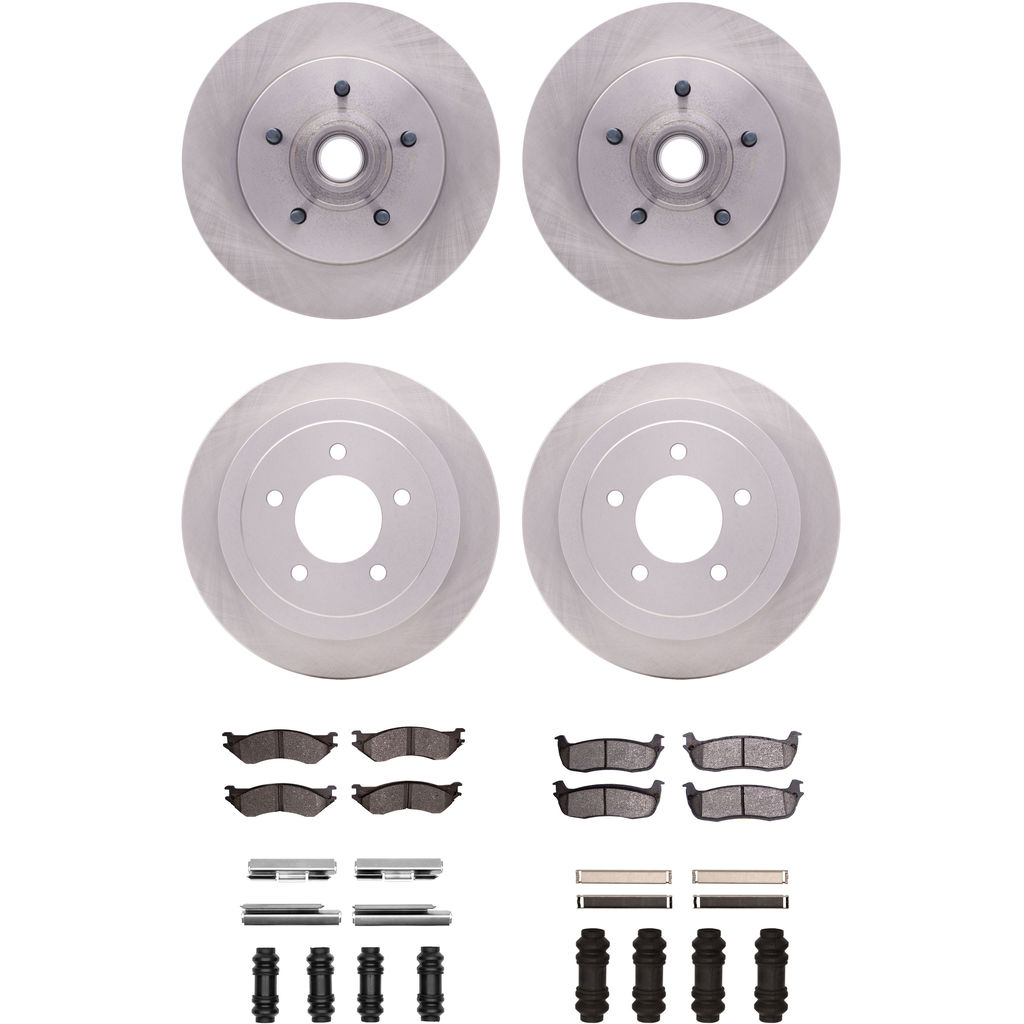 Dynamic Friction 6314-54034 - Brake Kit - Quickstop Rotors and 3000 Ceramic Brake Pads With Hardware