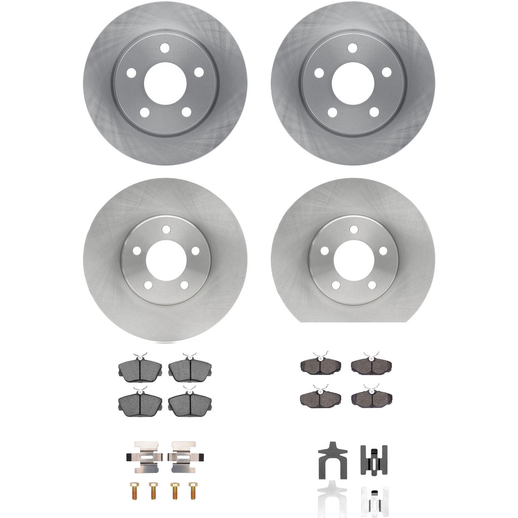 Dynamic Friction 6314-54020 - Brake Kit - Quickstop Rotors and 3000 Ceramic Brake Pads With Hardware