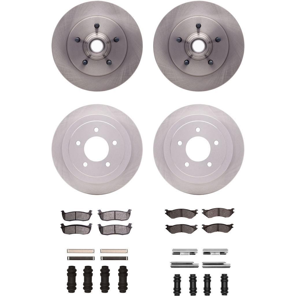 Dynamic Friction 6314-54036 - Brake Kit - Quickstop Rotors and 3000 Ceramic Brake Pads With Hardware