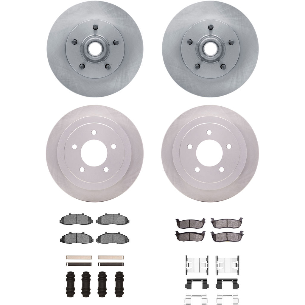 Dynamic Friction 6314-54030 - Brake Kit - Quickstop Rotors and 3000 Ceramic Brake Pads With Hardware