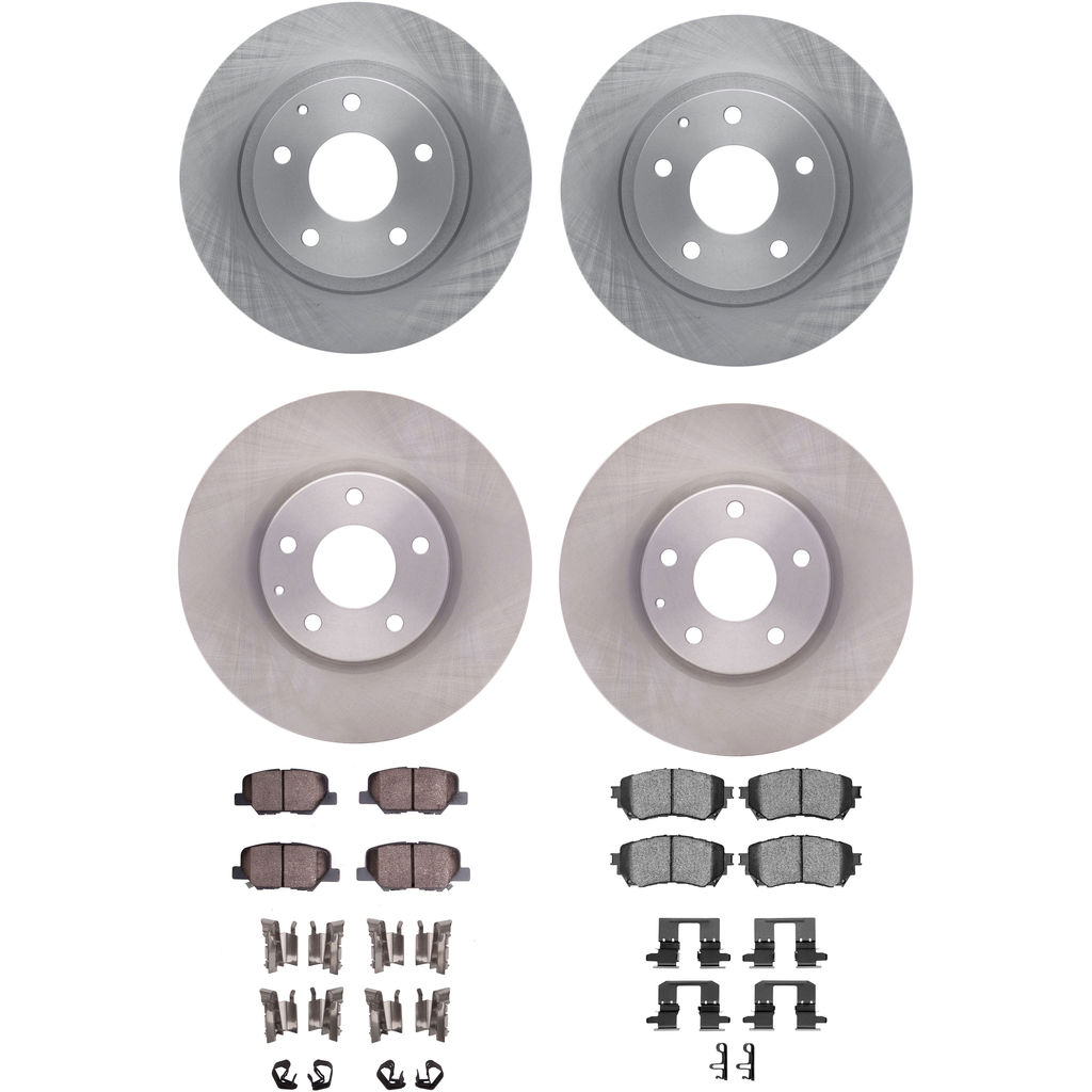 Dynamic Friction 6314-80038 - Brake Kit - Quickstop Rotors and 3000 Ceramic Brake Pads With Hardware