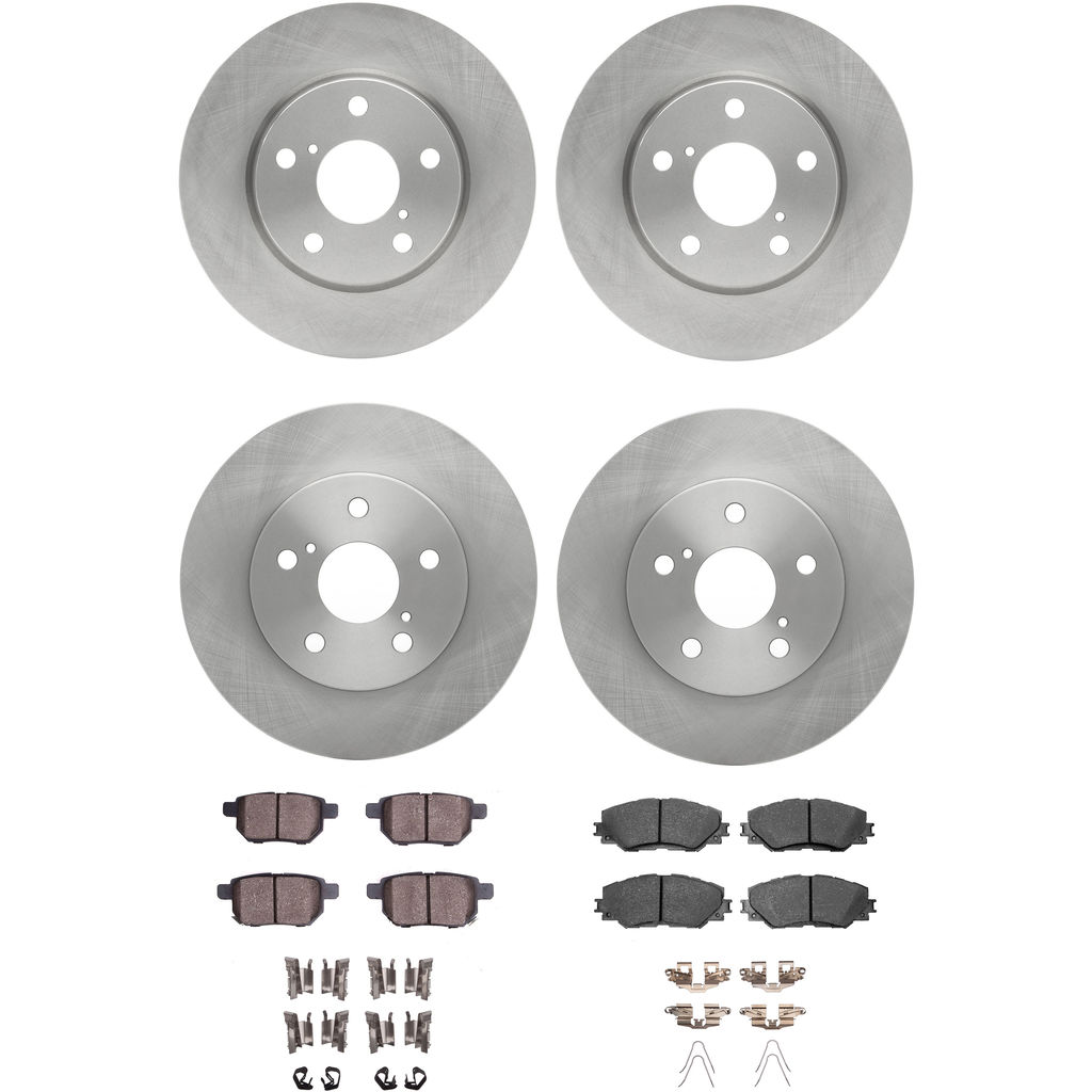 Dynamic Friction 6314-76081 - Brake Kit - Quickstop Rotors and 3000 Ceramic Brake Pads With Hardware