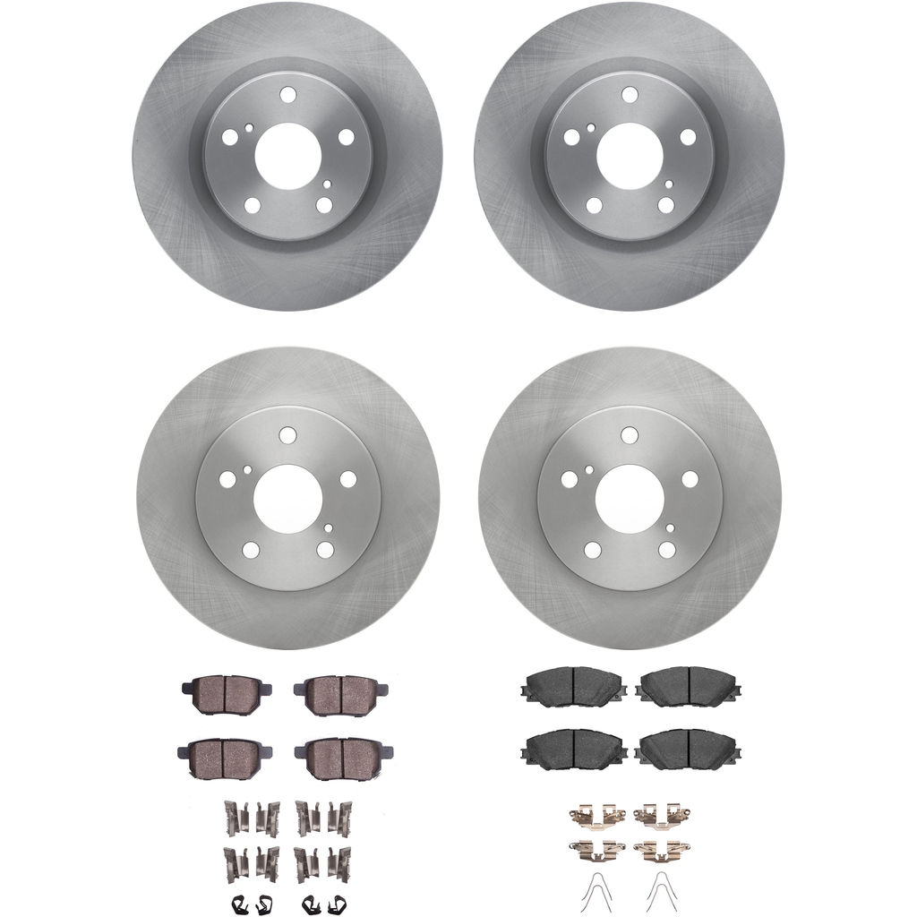 Dynamic Friction 6314-76084 - Brake Kit - Quickstop Rotors and 3000 Ceramic Brake Pads With Hardware