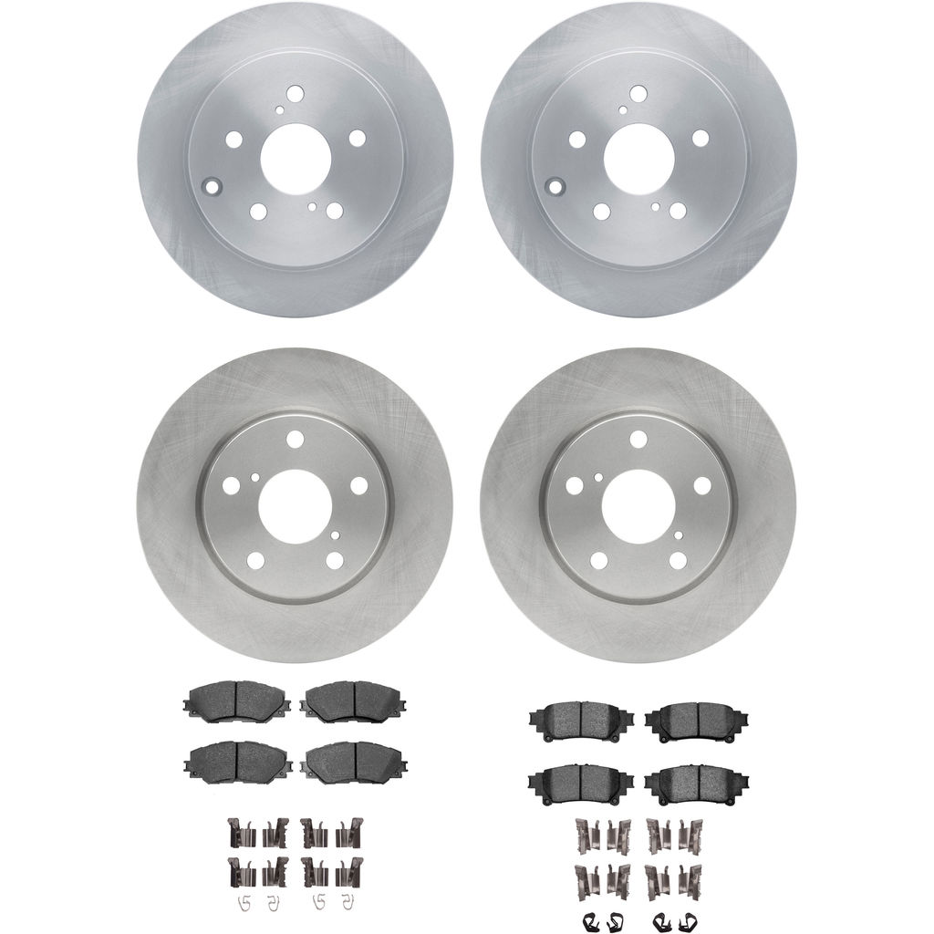 Dynamic Friction 6314-76080 - Brake Kit - Quickstop Rotors and 3000 Ceramic Brake Pads With Hardware