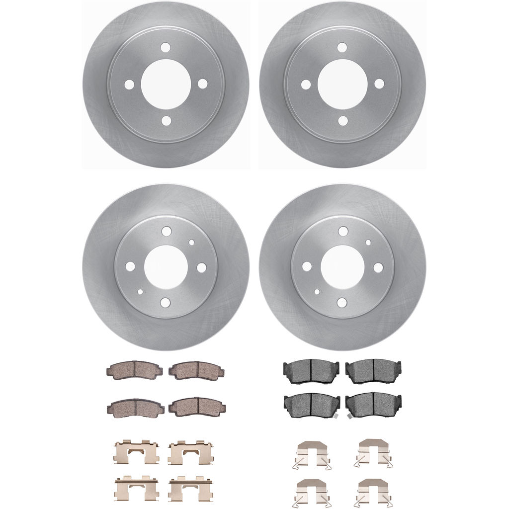 Dynamic Friction 6314-67022 - Brake Kit - Quickstop Rotors and 3000 Ceramic Brake Pads With Hardware