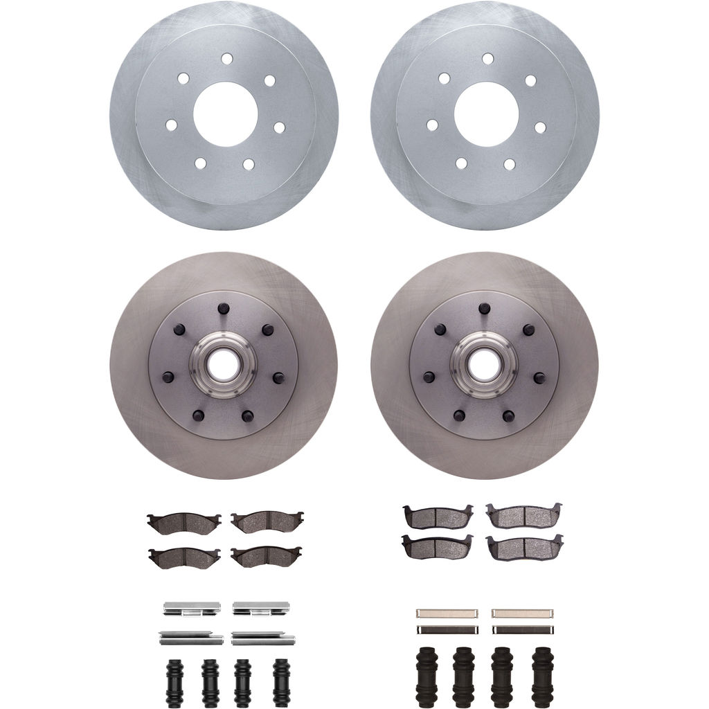 Dynamic Friction 6314-54032 - Brake Kit - Quickstop Rotors and 3000 Ceramic Brake Pads With Hardware