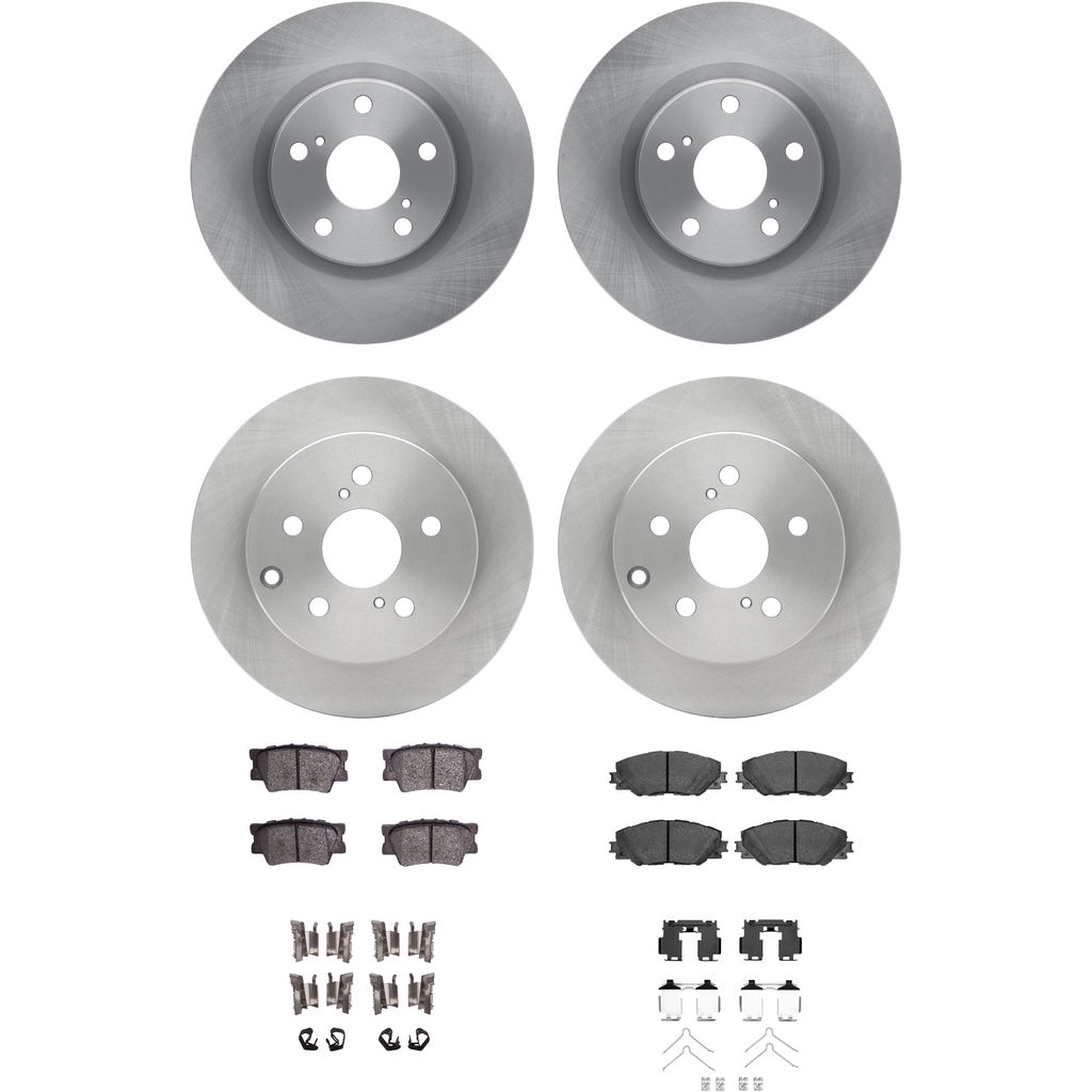 Dynamic Friction 6314-76087 - Brake Kit - Quickstop Rotors and 3000 Ceramic Brake Pads With Hardware