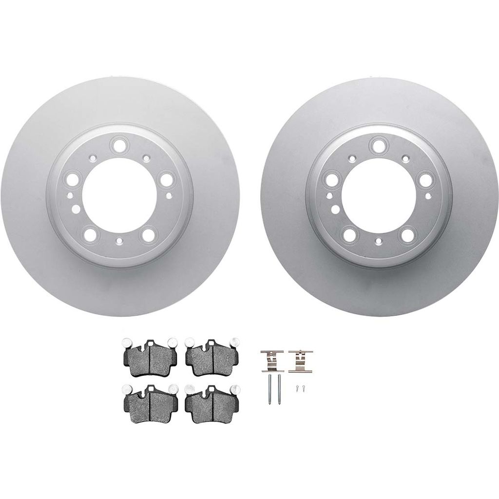 Dynamic Friction 4512-02015 - Brake Kit - Geostop Rotors and 5000 Advanced Brake Pads (Low-Metallic) with Hardware