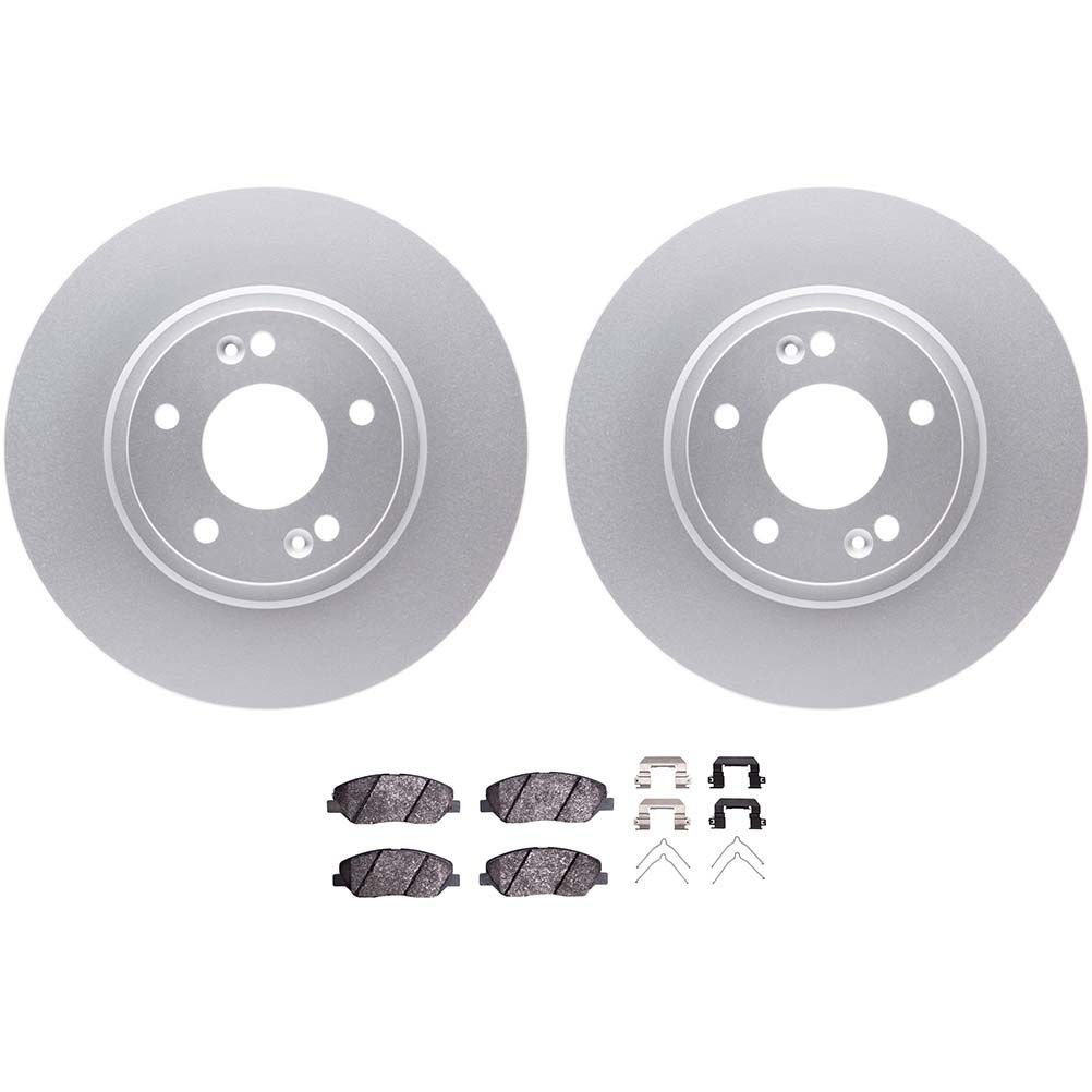 Dynamic Friction 4512-03023 - Brake Kit - Geostop Rotors and 5000 Advanced Brake Pads (Ceramic) with Hardware