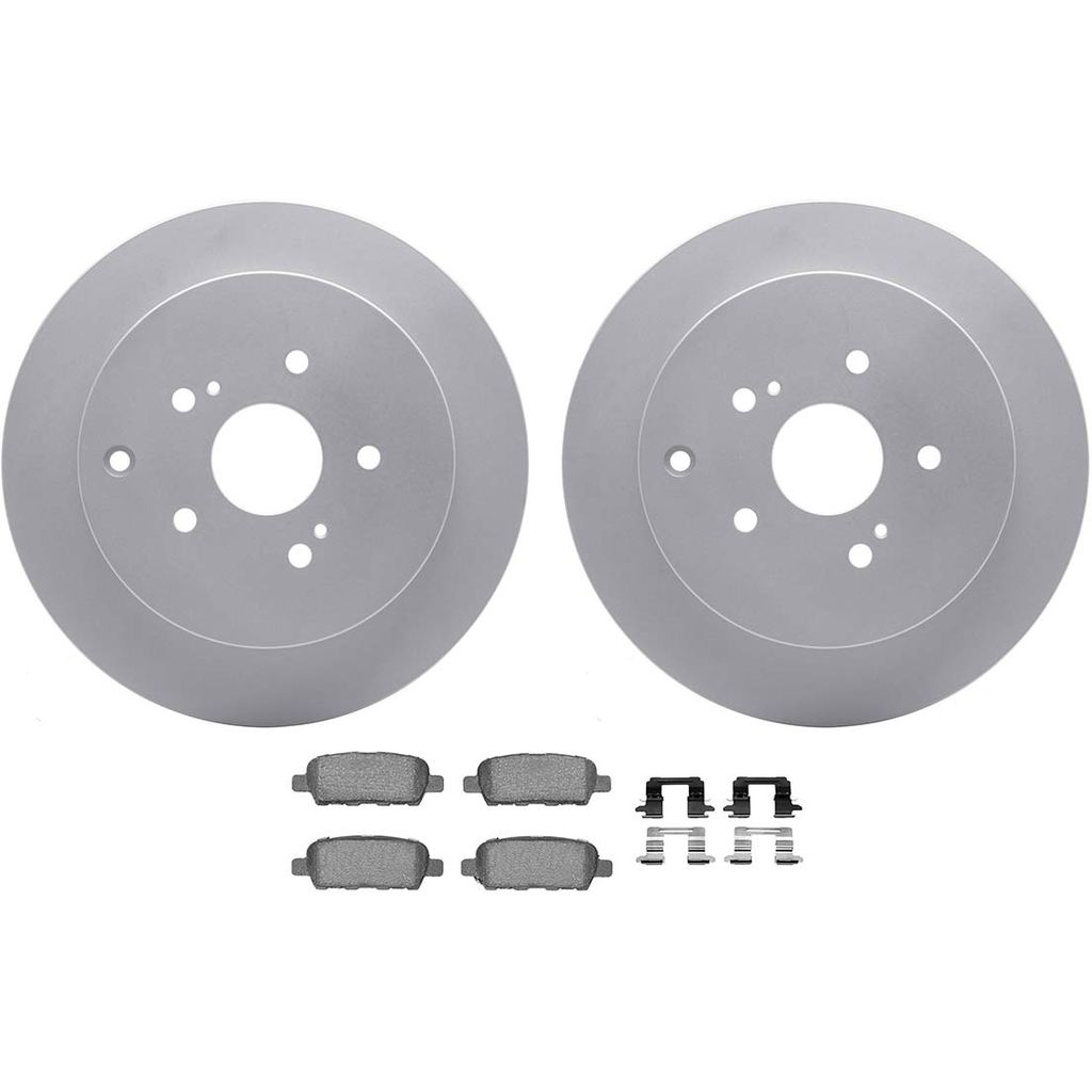 Dynamic Friction 4512-01022 - Brake Kit - Geostop Rotors and 5000 Advanced Brake Pads (Ceramic) with Hardware