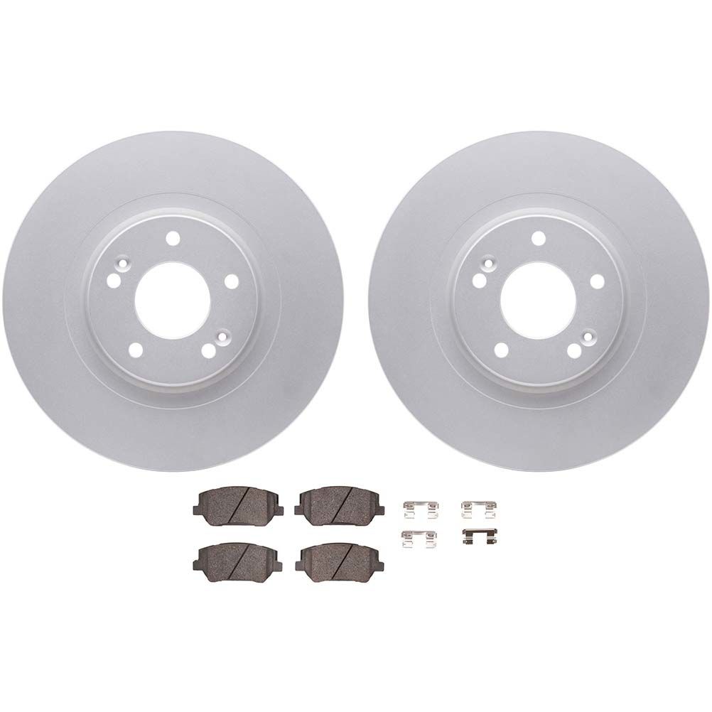 Dynamic Friction 4512-03180 - Brake Kit - Geostop Rotors and 5000 Advanced Brake Pads (Ceramic) with Hardware
