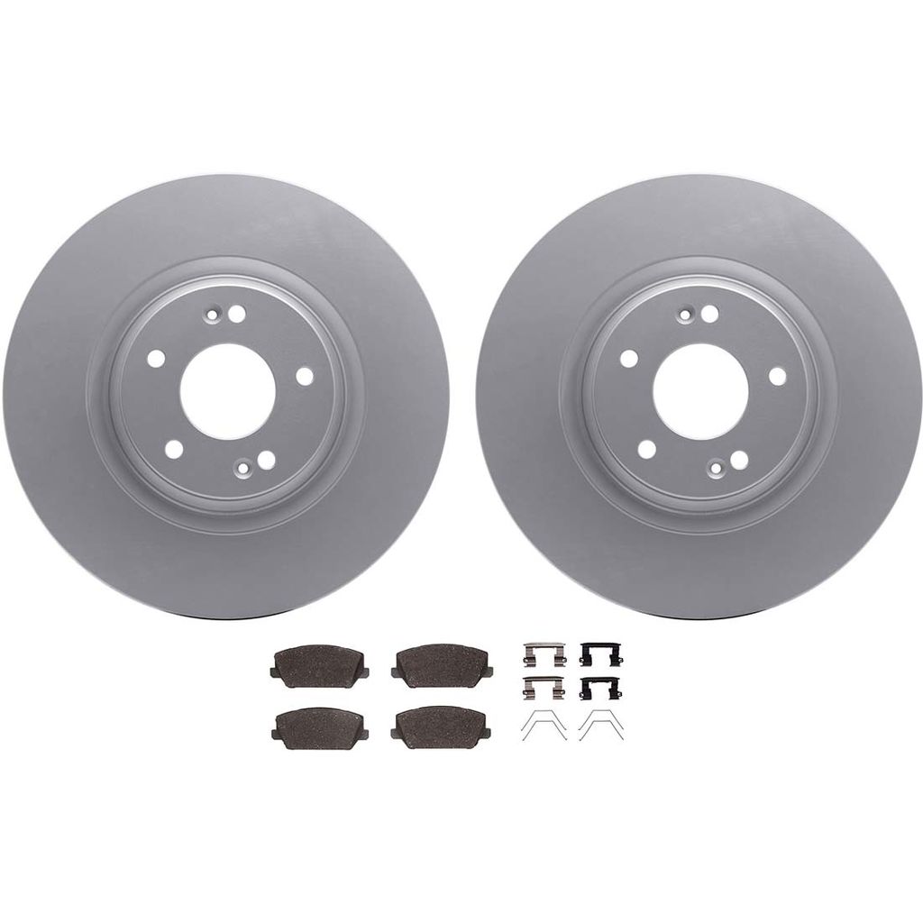 Dynamic Friction 4512-03197 - Brake Kit - Geostop Rotors and 5000 Advanced Brake Pads (Low-Metallic) with Hardware