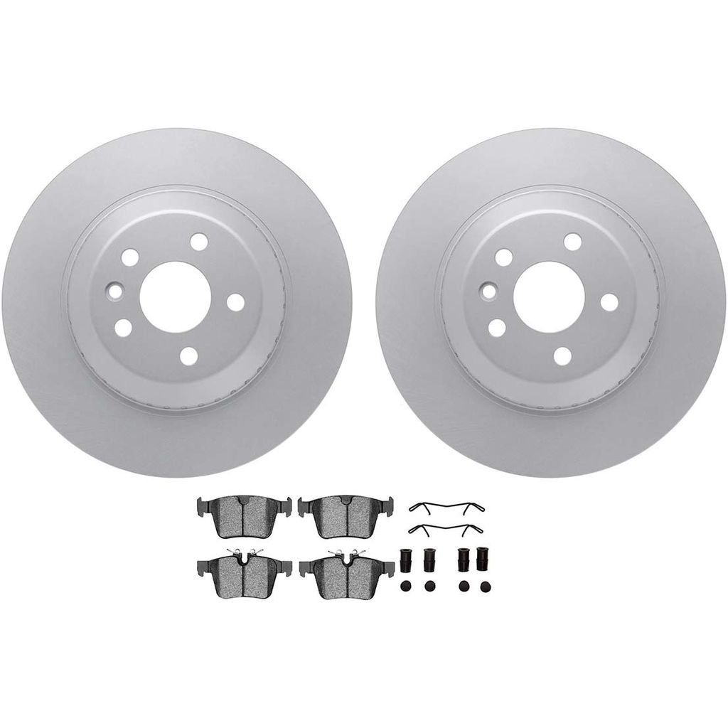 Dynamic Friction 4512-11080 - Brake Kit - Geostop Rotors and 5000 Advanced Brake Pads (Low-Metallic) with Hardware