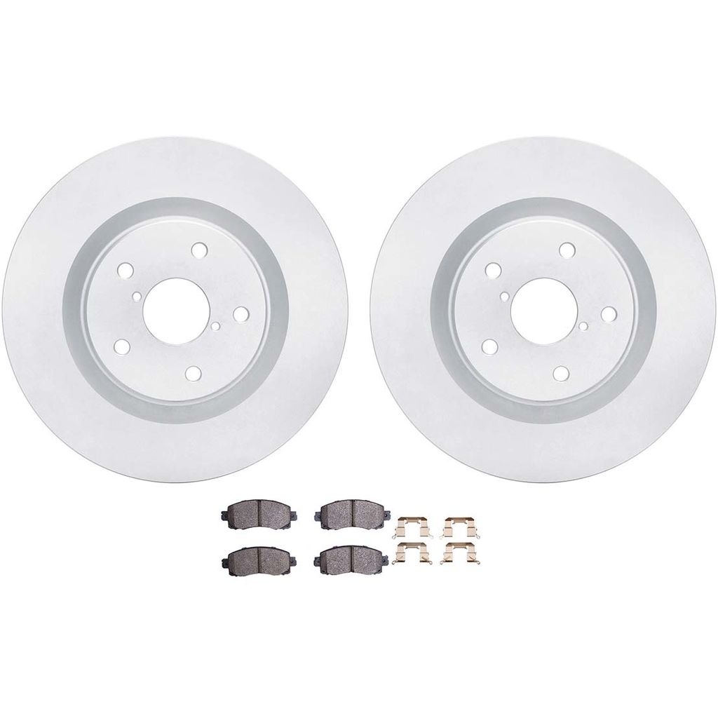 Dynamic Friction 4512-13092 - Brake Kit - Geostop Rotors and 5000 Advanced Brake Pads (Ceramic) with Hardware