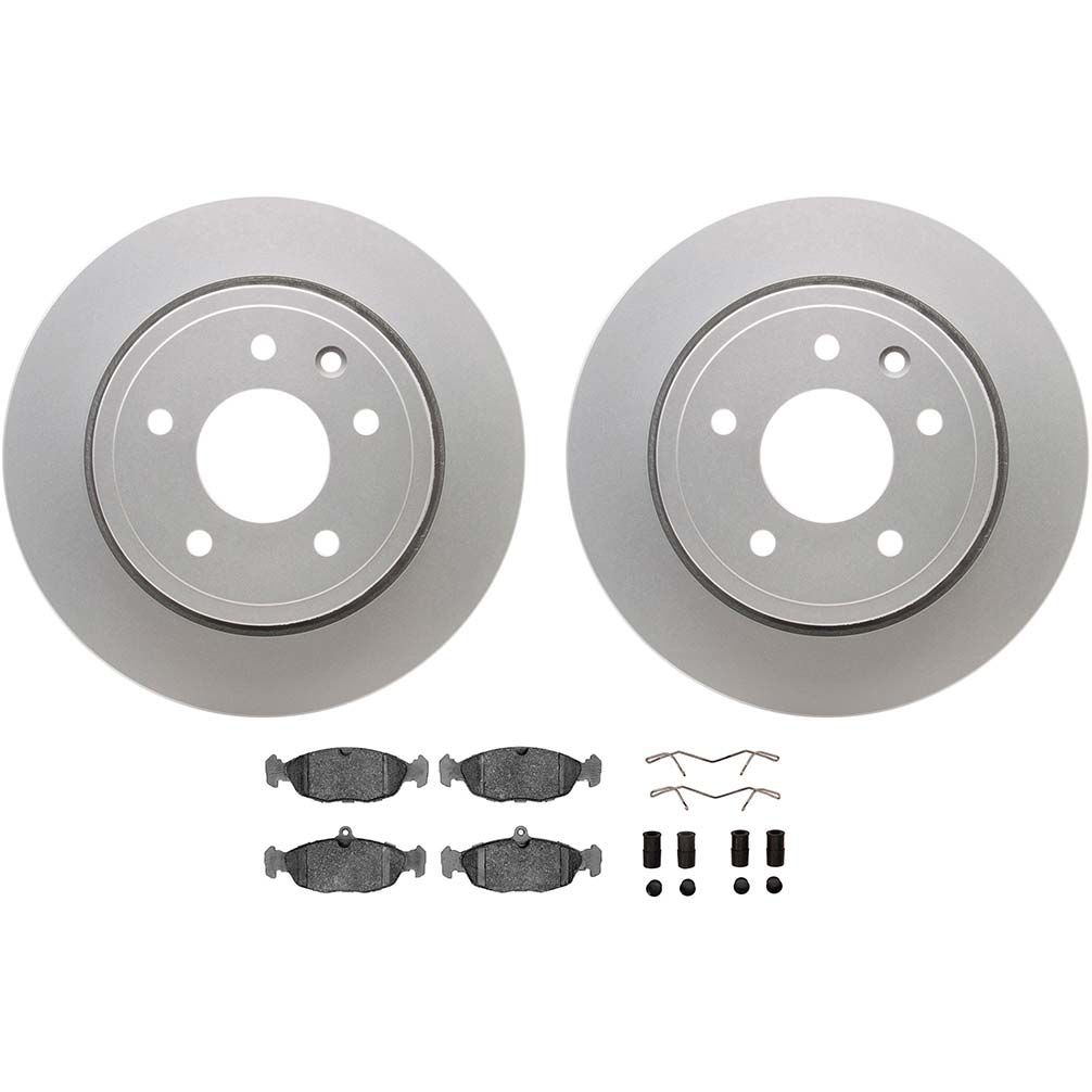 Dynamic Friction 4512-20031 - Brake Kit - Geostop Rotors and 5000 Advanced Brake Pads (Low-Metallic) with Hardware