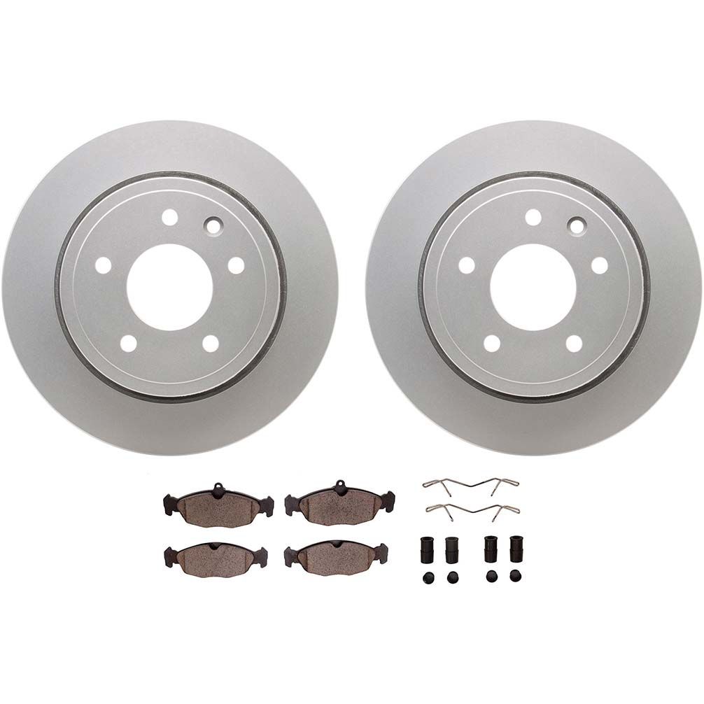Dynamic Friction 4512-20032 - Brake Kit - Geostop Rotors and 5000 Advanced Brake Pads (Low-Metallic) with Hardware