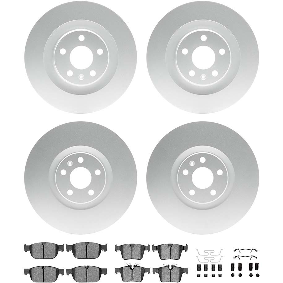 Dynamic Friction 4514-27047 - Brake Kit - Geospec Rotors with 5000 Advanced Brake Pads includes Hardware