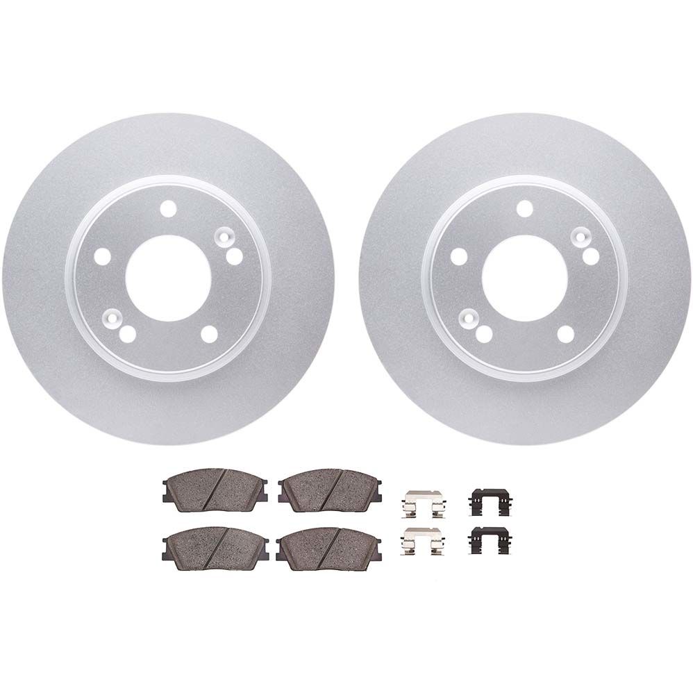 Dynamic Friction 4512-03124 - Brake Kit - Geostop Rotors and 5000 Advanced Brake Pads (Ceramic) with Hardware