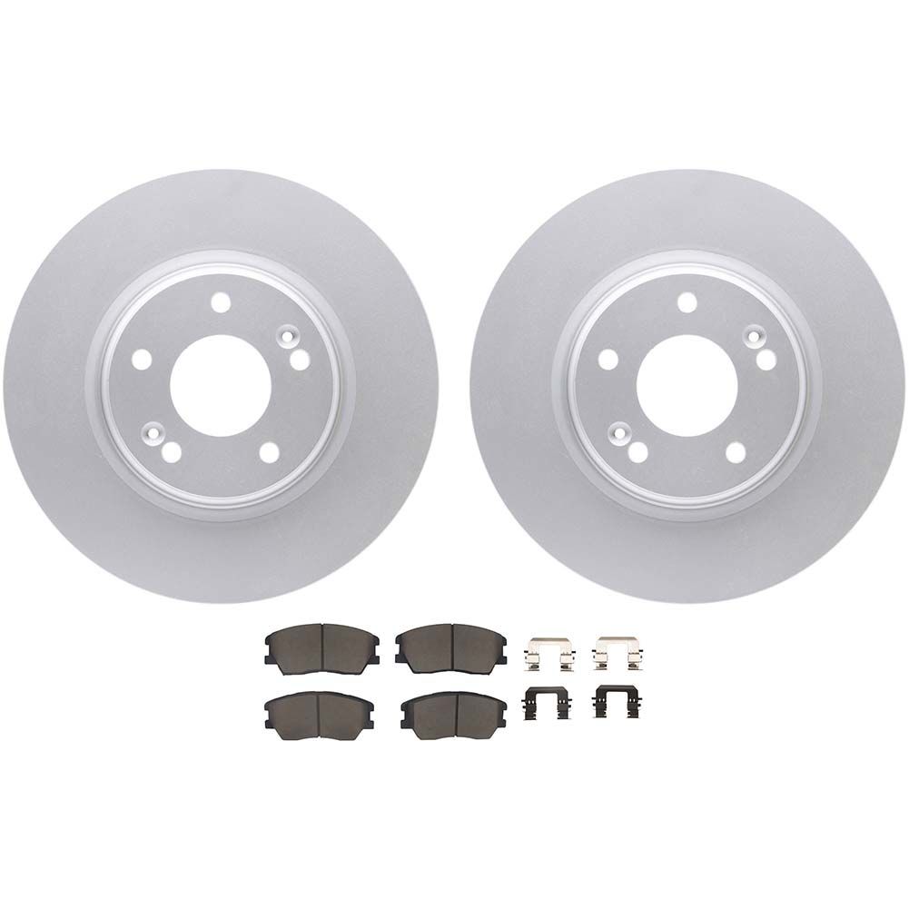 Dynamic Friction 4512-03126 - Brake Kit - Geostop Rotors and 5000 Advanced Brake Pads (Ceramic) with Hardware