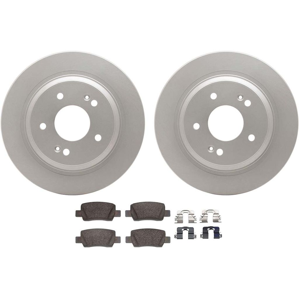 Dynamic Friction 4512-03166 - Brake Kit - Geostop Rotors and 5000 Advanced Brake Pads (Ceramic) with Hardware
