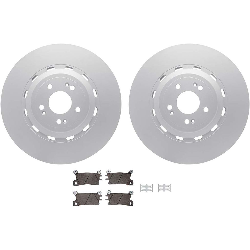 Dynamic Friction 4512-10000 - Brake Kit - Geostop Rotors and 5000 Advanced Brake Pads (Ceramic) with Hardware
