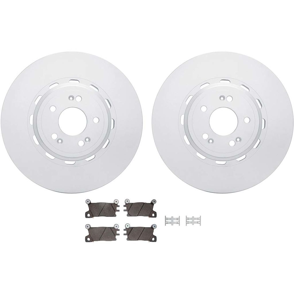 Dynamic Friction 4512-10007 - Brake Kit - Geostop Rotors and 5000 Advanced Brake Pads (Ceramic) with Hardware