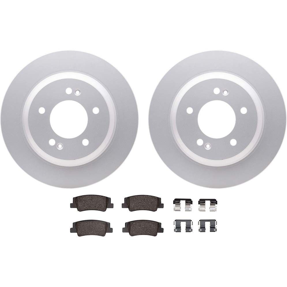 Dynamic Friction 4512-21000 - Brake Kit - Geostop Rotors and 5000 Advanced Brake Pads (Ceramic) with Hardware