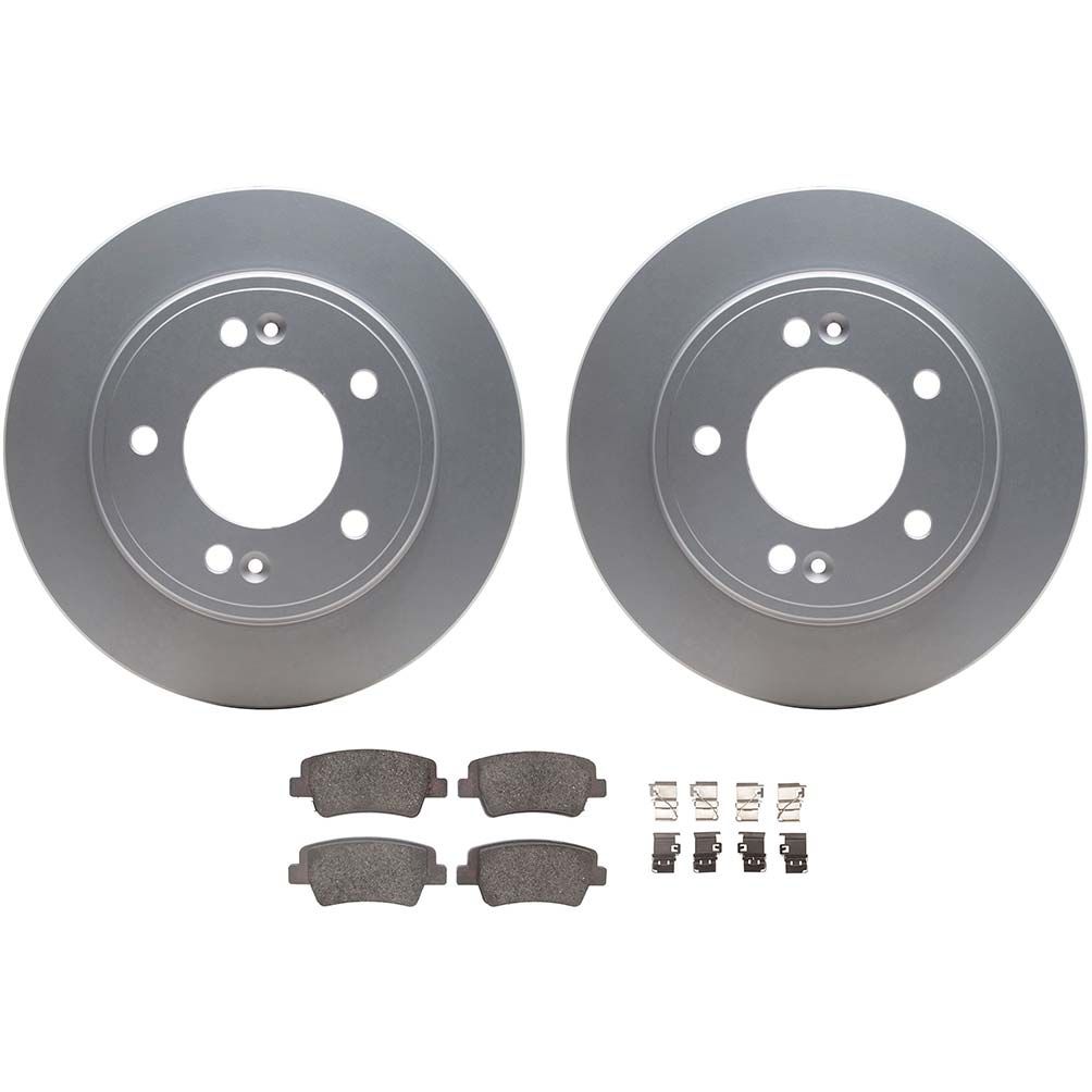 Dynamic Friction 4512-21048 - Brake Kit - Geostop Rotors and 5000 Advanced Brake Pads (Ceramic) with Hardware