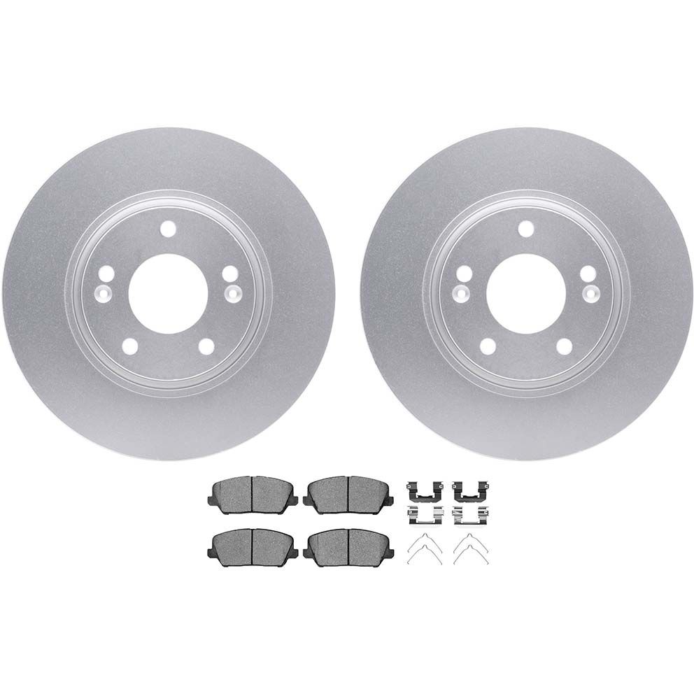 Dynamic Friction 4512-03119 - Brake Kit - Geospec Rotors with 5000 Advanced Brake Pads includes Hardware