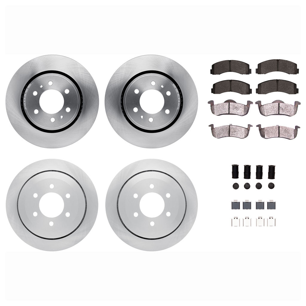 Dynamic Friction 6514-54099 - Brake Kit - Quickstop Rotors and 5000 Brake Pads With Hardware