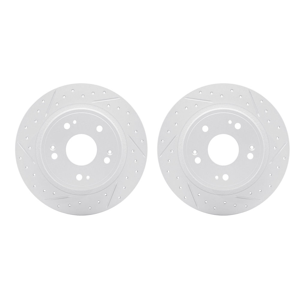 Dynamic Friction 2002-59034 - Geoperformance Coated Drilled and Slotted Brake Rotor 2 Wheel Set