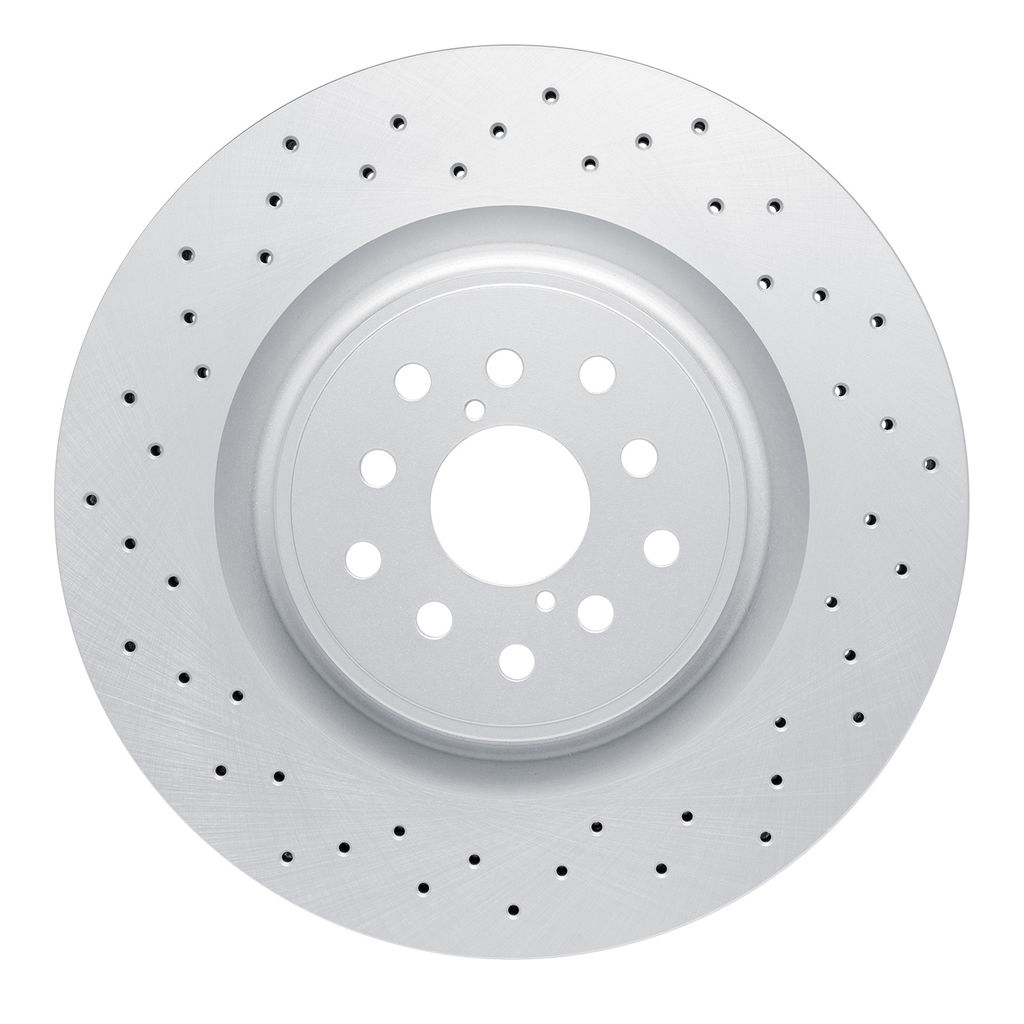 Dynamic Friction 920-13041 - Hi-Carbon Alloy Geomet Coated Drilled Brake Rotor