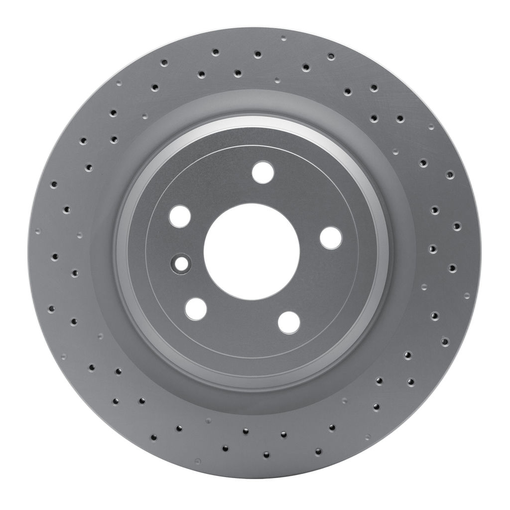 Dynamic Friction 920-63140 - Hi-Carbon Alloy Geomet Coated Drilled Brake Rotor