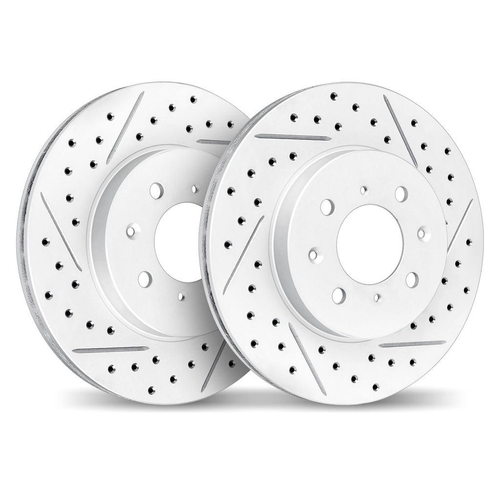 Dynamic Friction 2002-01000 - Geoperformance Coated Drilled and Slotted Brake Rotor 2 Wheel Set
