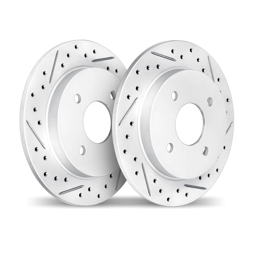 Dynamic Friction 2002-01005 - Geoperformance Coated Drilled and Slotted Brake Rotor 2 Wheel Set