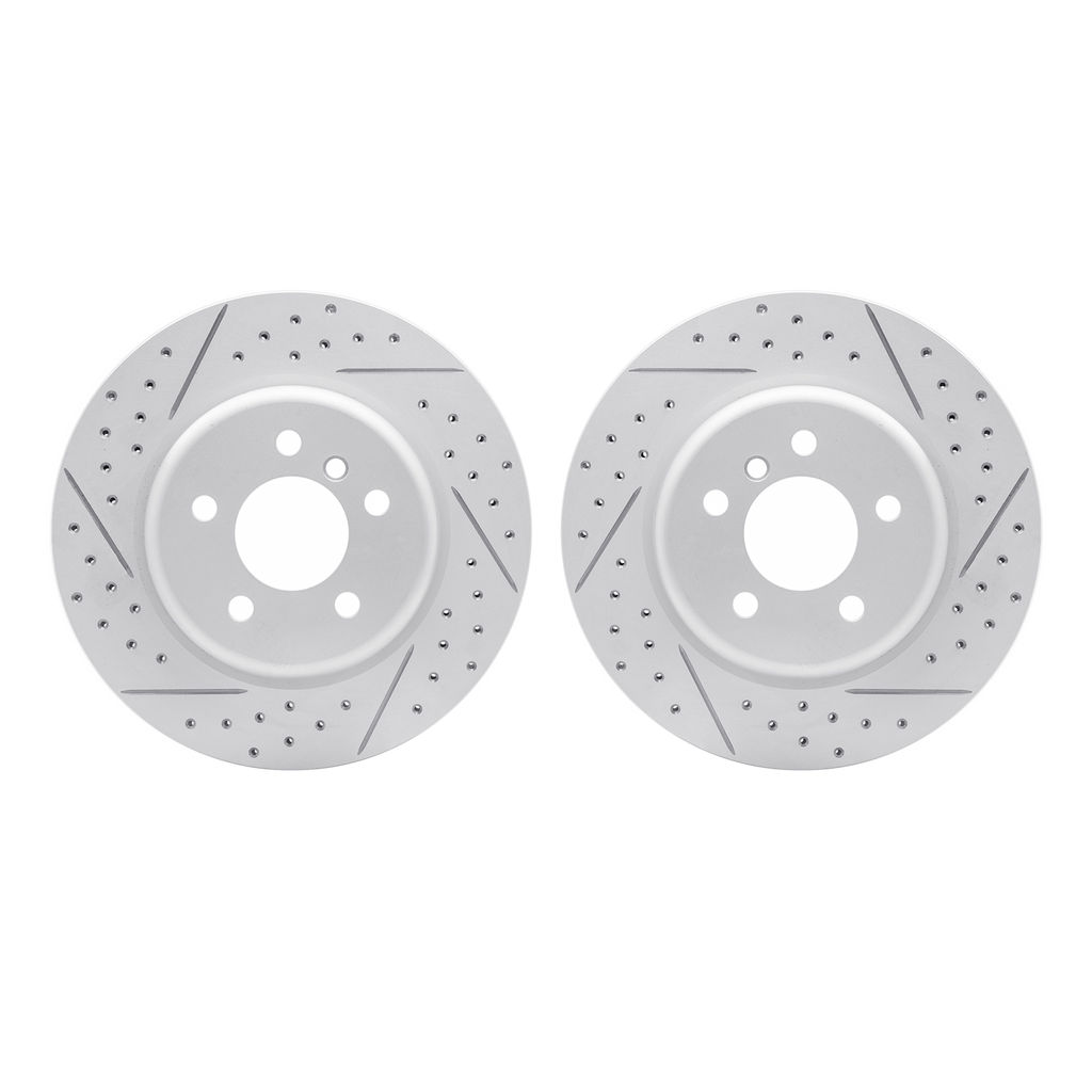 Dynamic Friction 2002-31076 - Geoperformance Coated Drilled and Slotted Brake Rotor 2 Wheel Set