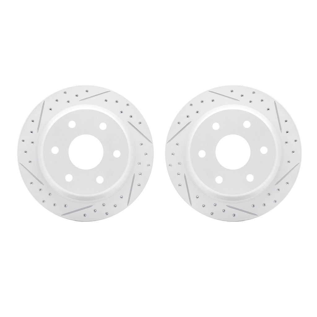 Dynamic Friction 2002-48037 - Geoperformance Coated Drilled and Slotted Brake Rotor 2 Wheel Set
