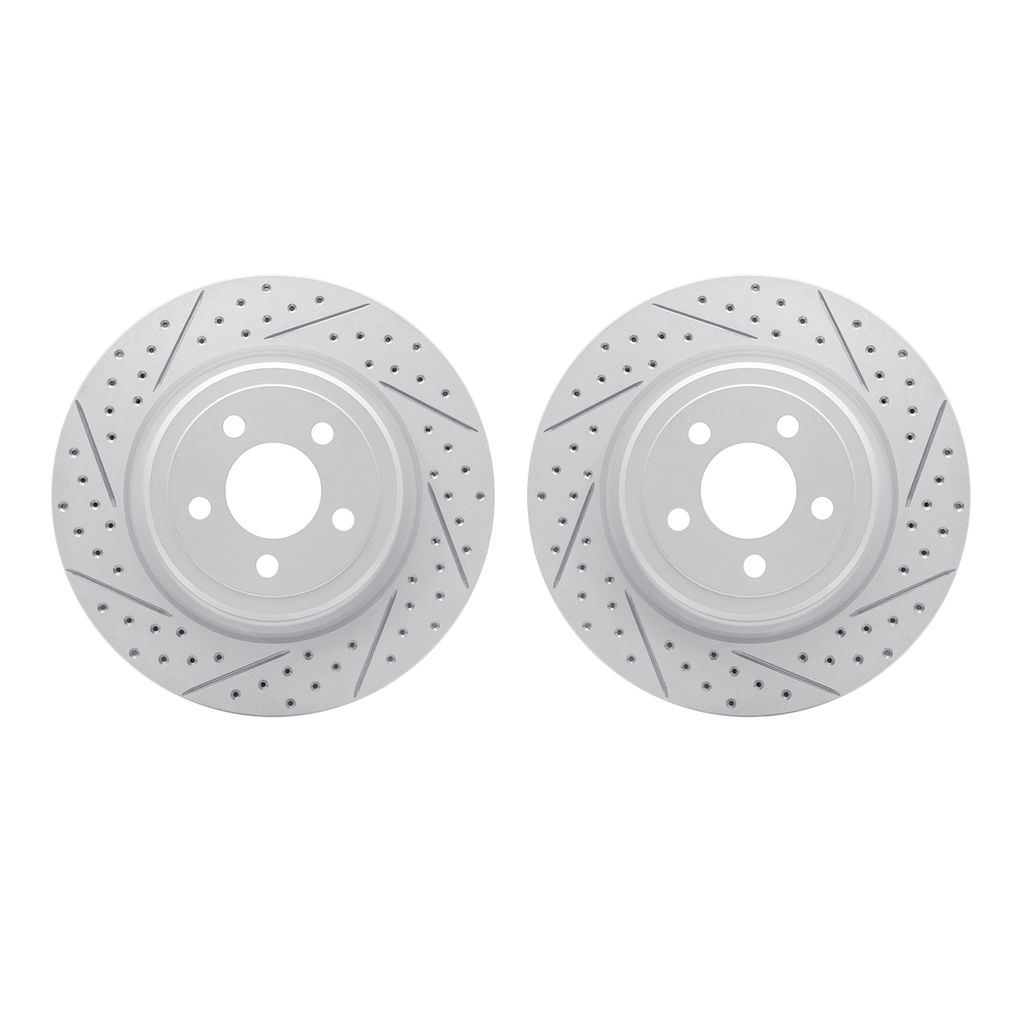 Dynamic Friction 2002-39020 - Geoperformance Coated Drilled and Slotted Brake Rotor 2 Wheel Set