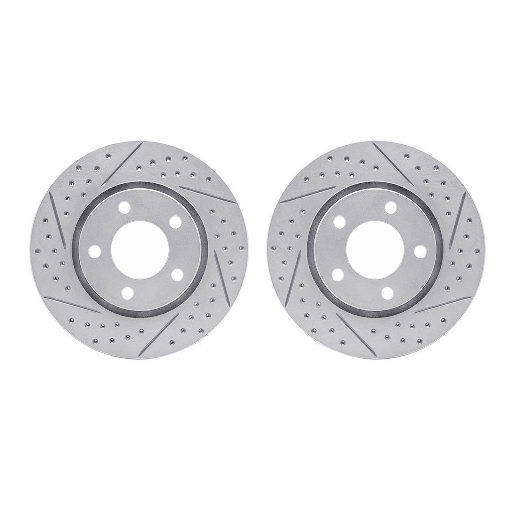 Dynamic Friction 2002-40010 - Geoperformance Coated Drilled and Slotted Brake Rotor 2 Wheel Set