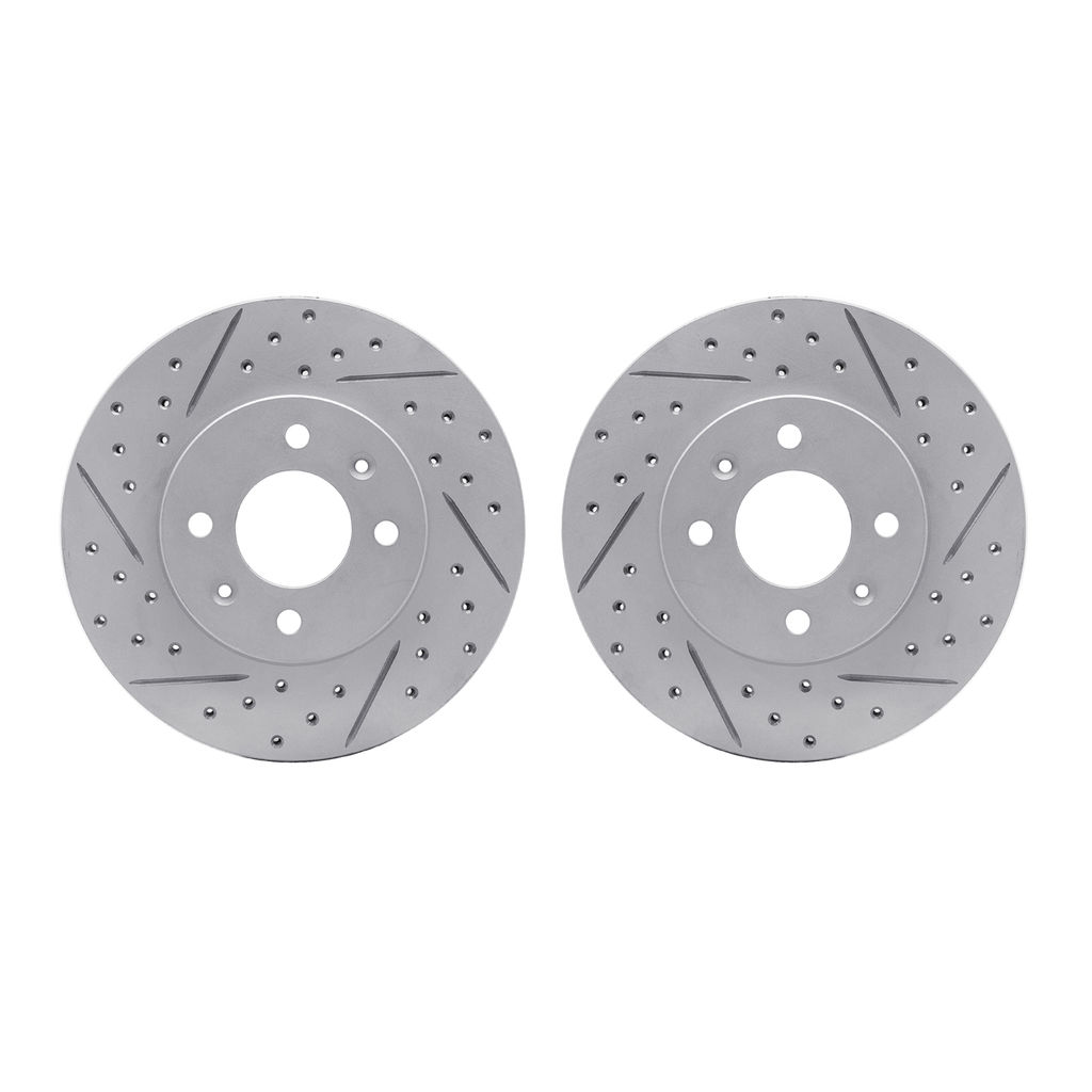 Dynamic Friction 2002-03001 - Geoperformance Coated Drilled and Slotted Brake Rotor 2 Wheel Set