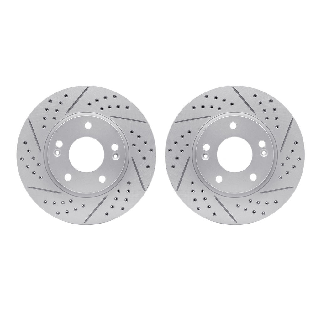 Dynamic Friction 2002-03011 - Geoperformance Coated Drilled and Slotted Brake Rotor 2 Wheel Set