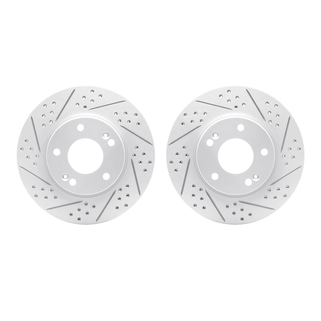 Dynamic Friction 2002-03012 - Geoperformance Coated Drilled and Slotted Brake Rotor 2 Wheel Set