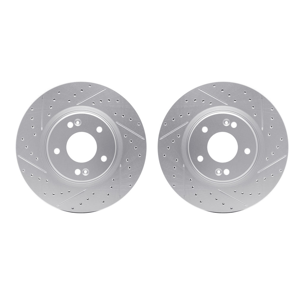 Dynamic Friction 2002-03013 - Geoperformance Coated Drilled and Slotted Brake Rotor 2 Wheel Set